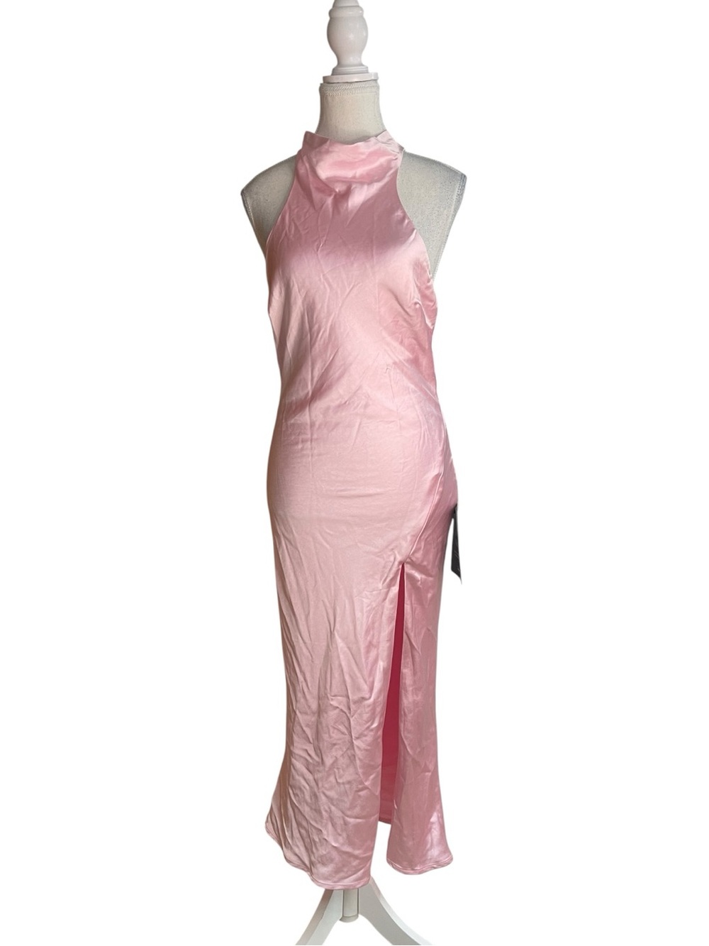 Lulus Exceptional Status Halter Backless Slip Midi Dress Light Pink